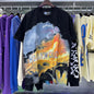 Godspeed T-shirts Los Angeles Hollywood Hills Fire Print Cotton Casual Short Sleeve Men and Women