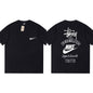 Stussy The Wide World Tribe T-Shirt Loose Casual T-Shirts Same for Men and Women