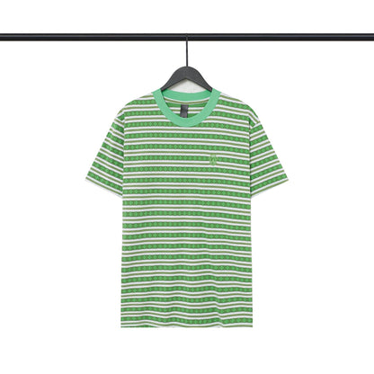 Chrome Heart T Shirts Poison Home Stripe Jacquard Embroidery Short Sleeve Couple T-Shirt