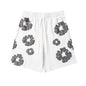 Denim Tears Outfit:T-shirt/Shorts (Separate Purchase Options) Puff Print Short Sleeve T-shirt Loose Couple Shorts Suit