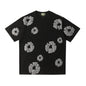 Denim Tears Outfit:T-shirt/Shorts (Separate Purchase Options) Puff Print Short Sleeve T-shirt Loose Couple Shorts Suit