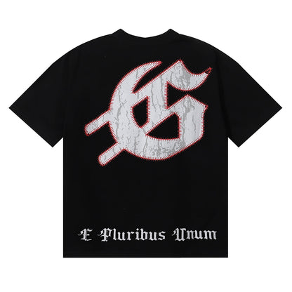 Godspeed T-shirts Skull Baseball Players Printed Cotton Casual Short Sleeves Men and Women