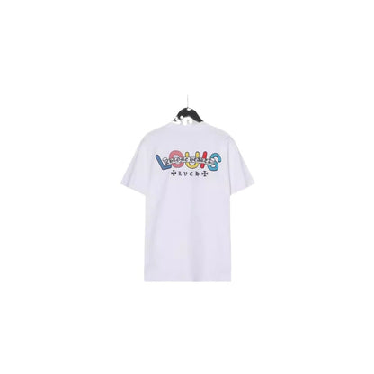 Chrome Heart T Shirts Croix Cross Color Leather Printed Short Sleeve T-Shirt