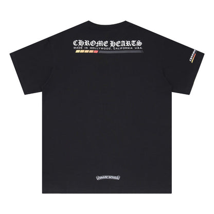Chrome Heart T Shirts Croix letter print Sanskrit loose casual short sleeves
