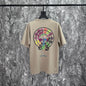 Chrome Heart T Shirts Crowe Sanskrit Horseshoe Wash Old Short Sleeve Loose Crew Neck T-Shirt