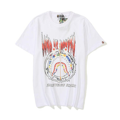 Bathing Ape T-Shirt Summer Leisure Pullover Loose Cartoon Printed Short-Sleeved T-shirt for Women