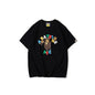Bathing Ape T-Shirt Summer Colorful Letters Little Monkey T-shirt Half-Sleeved Casual Short Sleeve