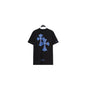 Chrome Heart T Shirts Blue Cross Loose Crew Neck Short Sleeve