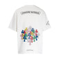 Chrome Heart T Shirts Colorful Cross Flower Arm Short Sleeve