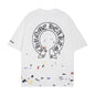 Chrome Heart T Shirts Croix Cross Sanskrit Embroidery Versatile Casual Loose