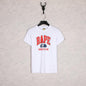 Bathing Ape T-Shirt Black White Summer Cartoon Letter Print Casual Short Sleeve T-shirt