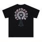 Chrome Heart T Shirts Cross Print Short Sleeve T-Shirt Loose