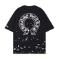 Chrome Heart T Shirts Croix Cross Sanskrit Embroidery Versatile Casual Loose