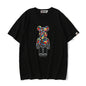 Bape Bearbrick T-Shirt Spring And Summer Leisure Loose Classic Cartoon Print