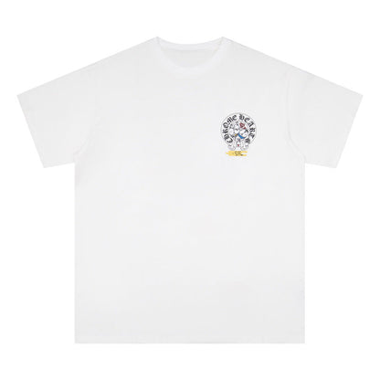 Chrome Heart T Shirts Crowe Cartoon Comic Print Short Sleeve