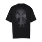 Chrome Heart T Shirts Croix Cross Color Embroidery Printed Short Sleeve T-Shirt Loose