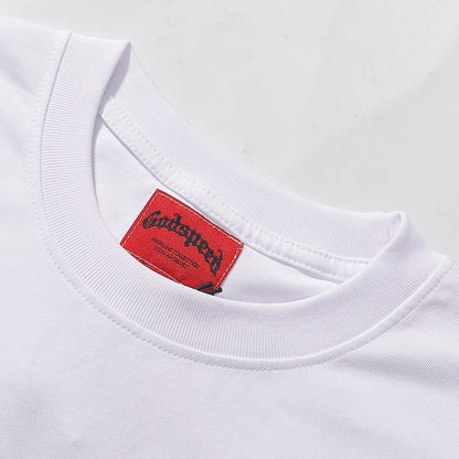 Godspeed T-shirts Technology Gaze Skull Printing Cotton Casual Short Sleeve Men and Women